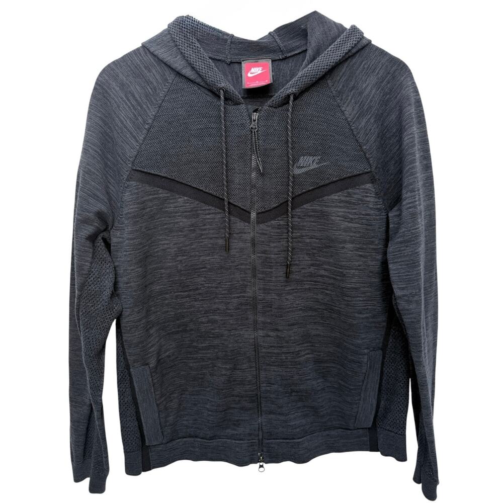 Nike Full Zip Hoodie Womens Large Black Tech Fleece Style Athletic Jacket